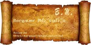 Bergauer Mátyás névjegykártya